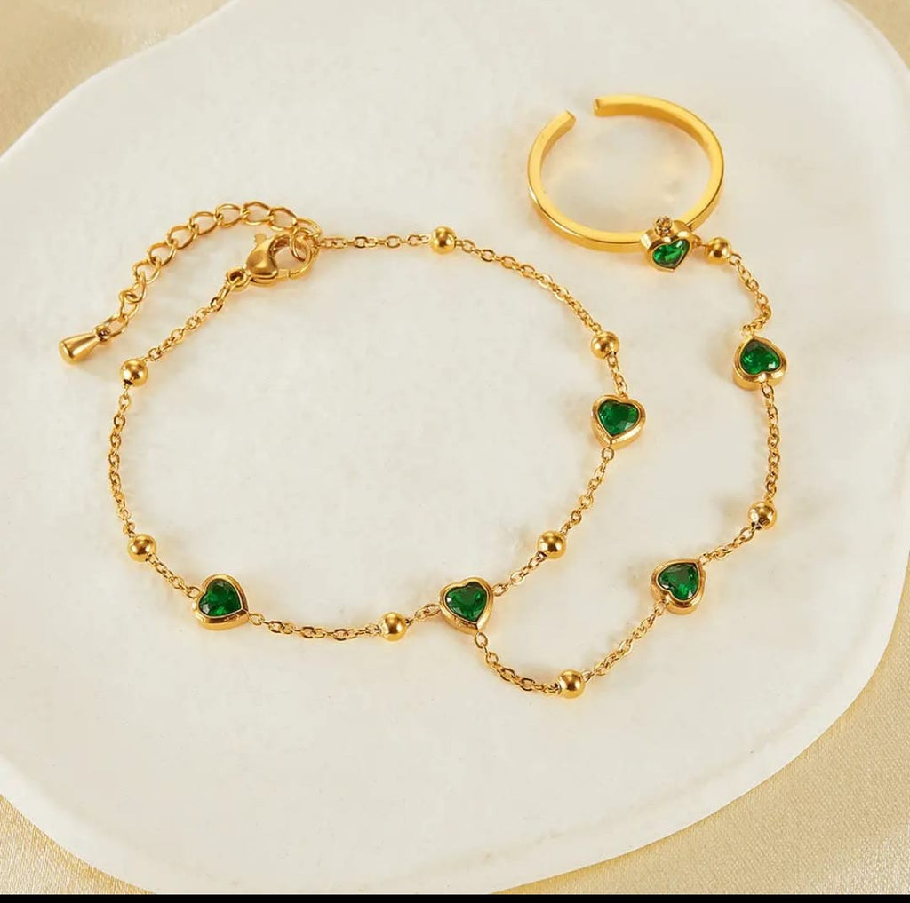 Green Hand Chain Bracelet