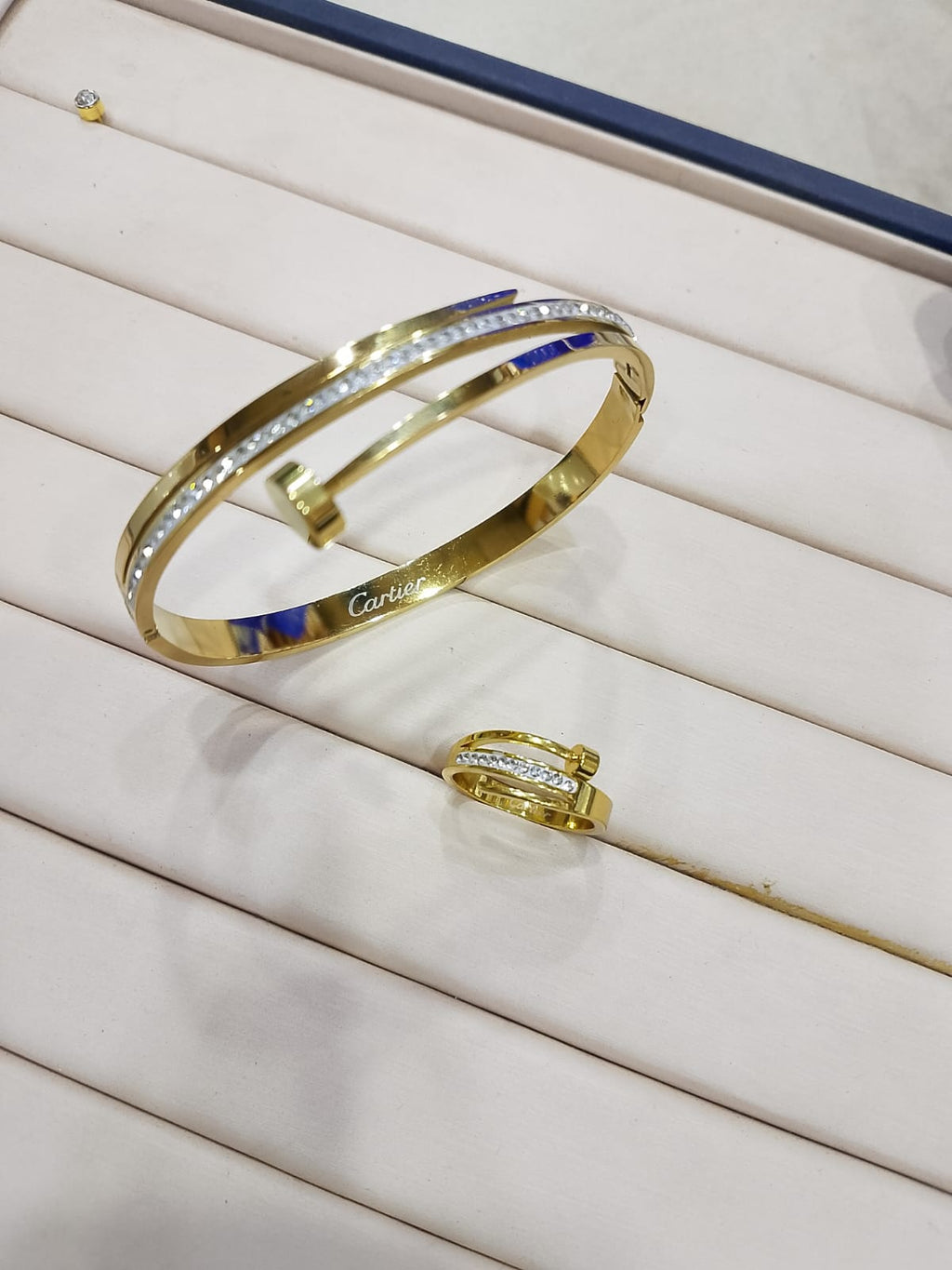 Triple Layer  Nail ring Bangle Bracelet  Stainless Steel Vintage Party Shiny Non-Tarnish Elegant