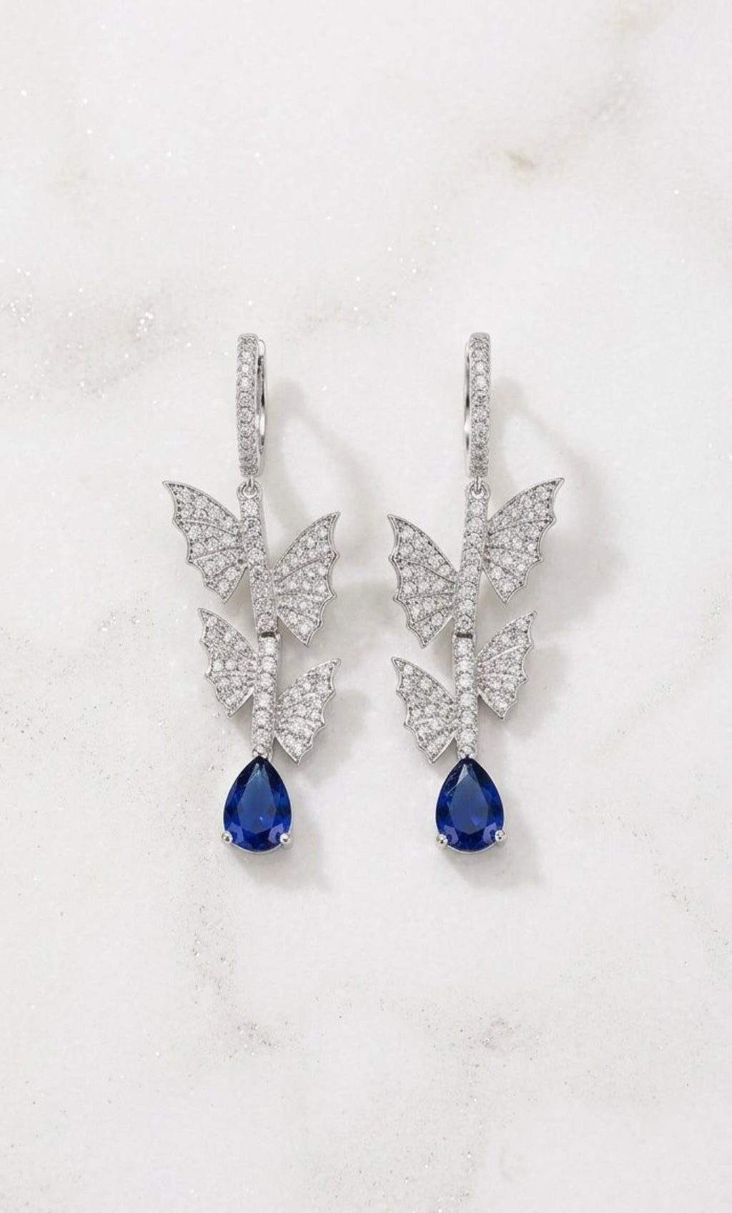 Butterfly Diamond Drop Earings