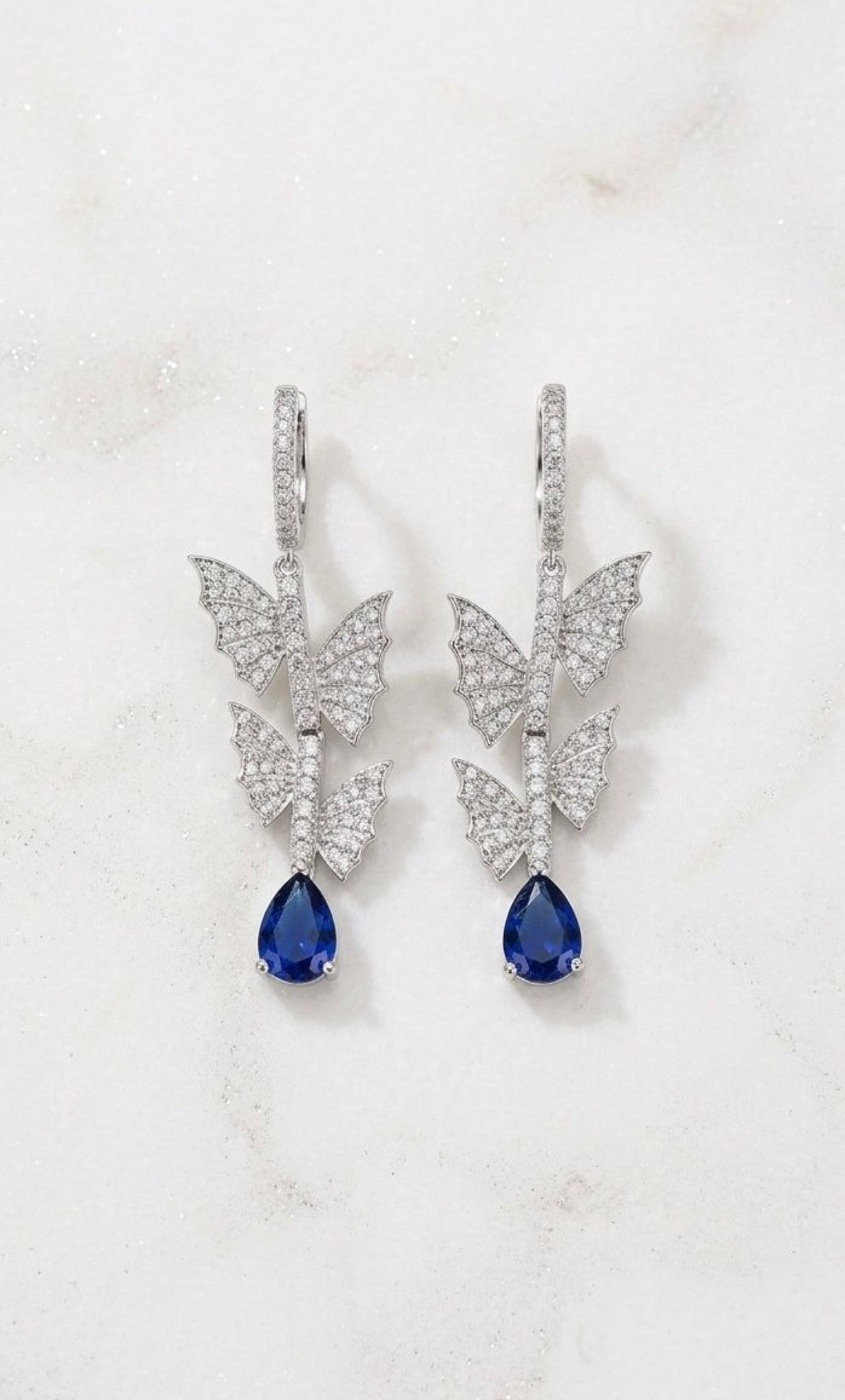 Butterfly Diamond Drop Earings