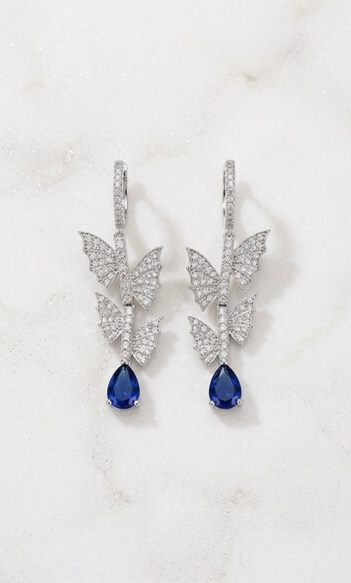 Butterfly Diamond Drop Earings