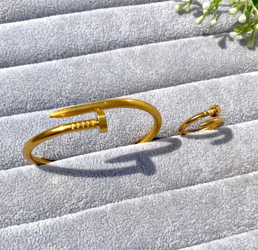 The Power Duo Your Wrist Needs💫Stainless Steel Ring Bangle Set