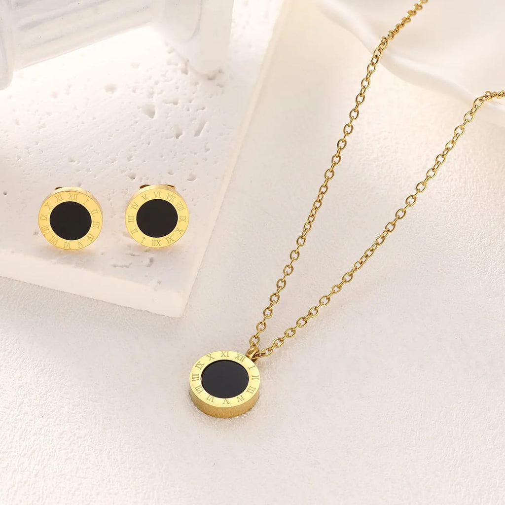 Black Roman Gold Jewellery Set