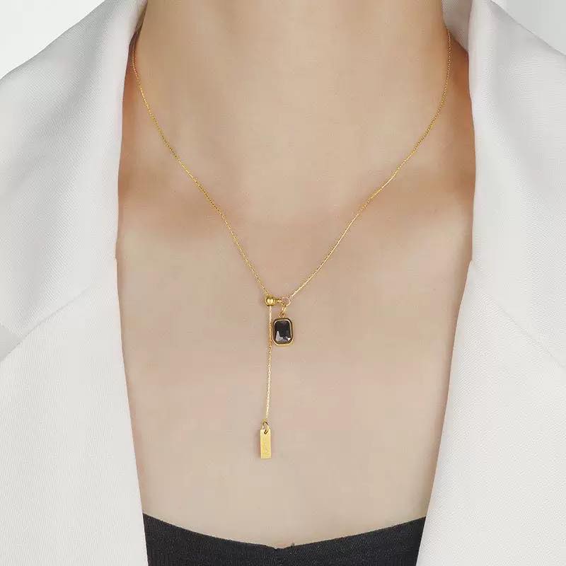 Retro Sqaure Stainless Steel Pendant