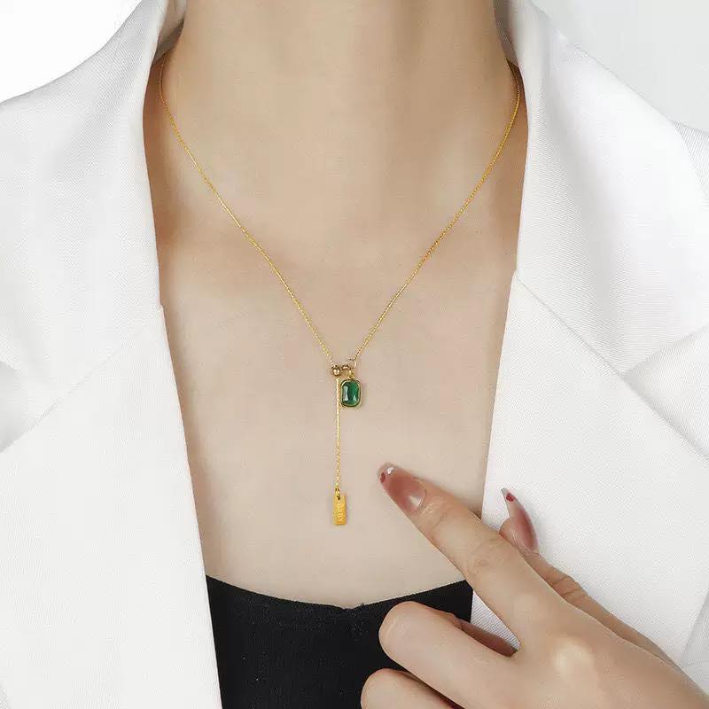 Retro Sqaure Stainless Steel Pendant