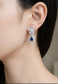 Blue Sapphire Drop Earings