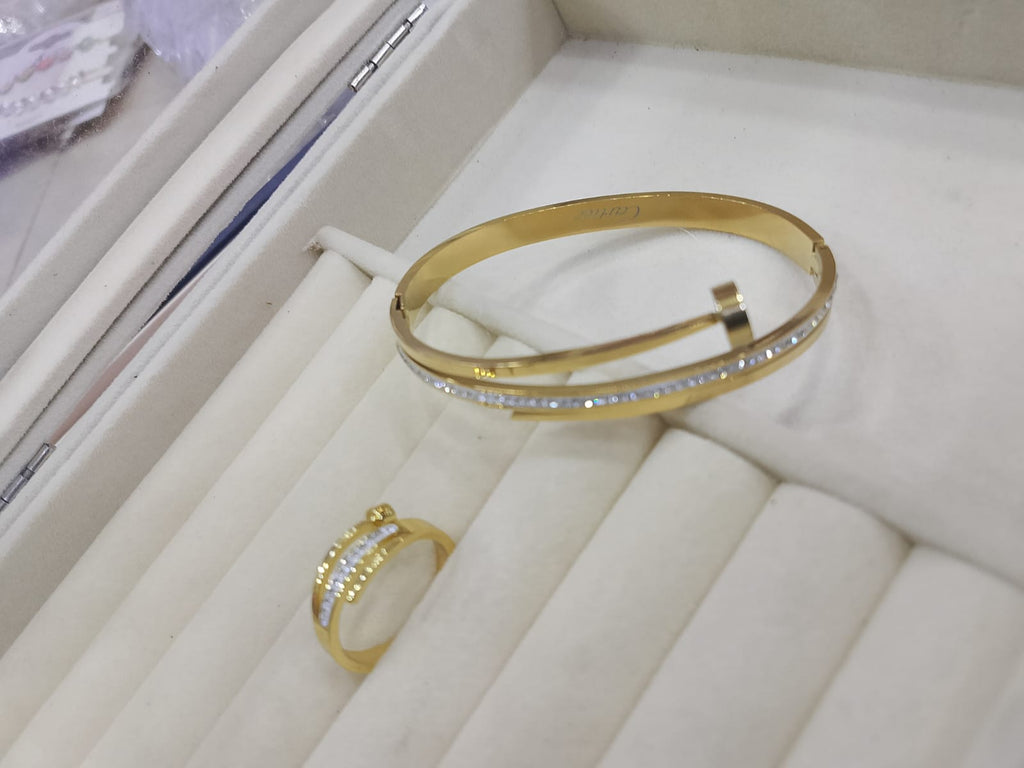 Triple Layer  Nail ring Bangle Bracelet  Stainless Steel Vintage Party Shiny Non-Tarnish Elegant