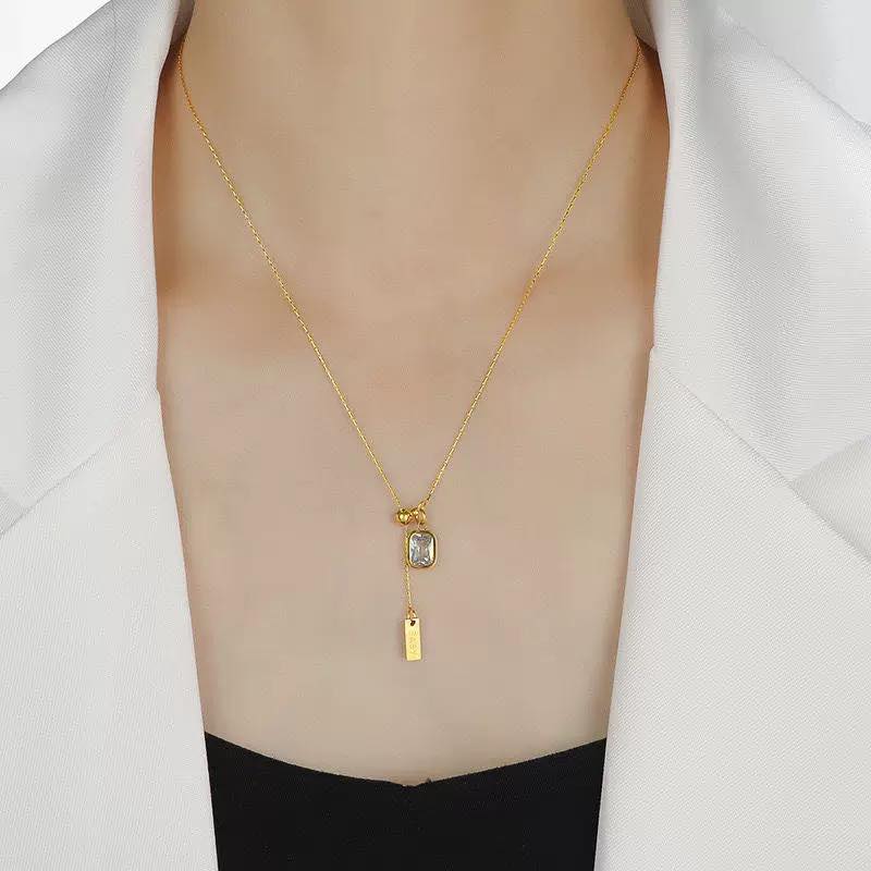 Retro Sqaure Stainless Steel Pendant