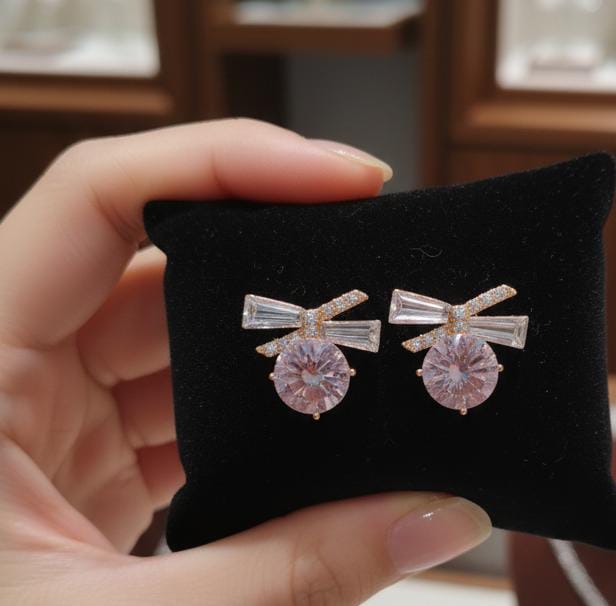 Elegant Bow Style Pearl Earing