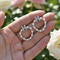 Luxury H Initial Pearl Hoop Earrings | Zircon Studded |