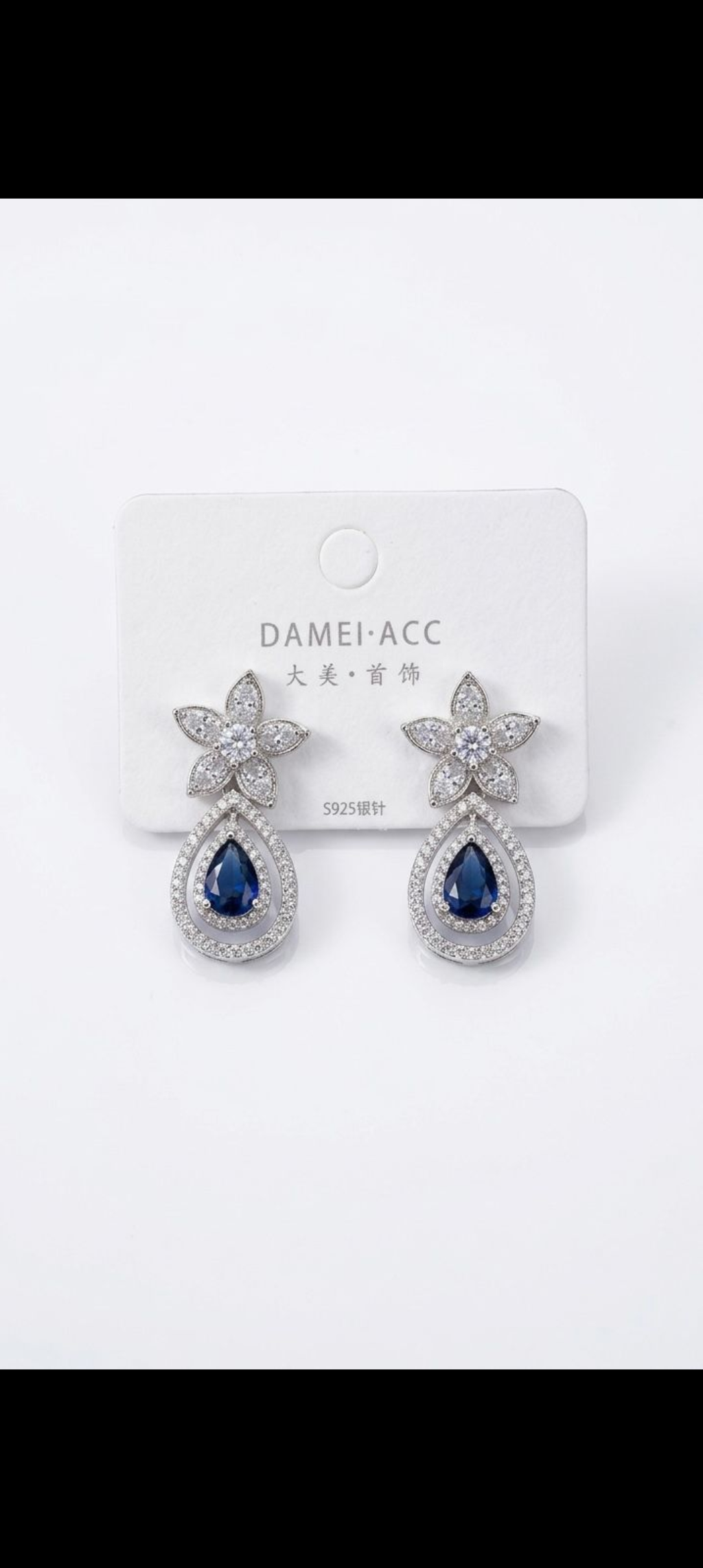 Blue Sapphire Drop Earings