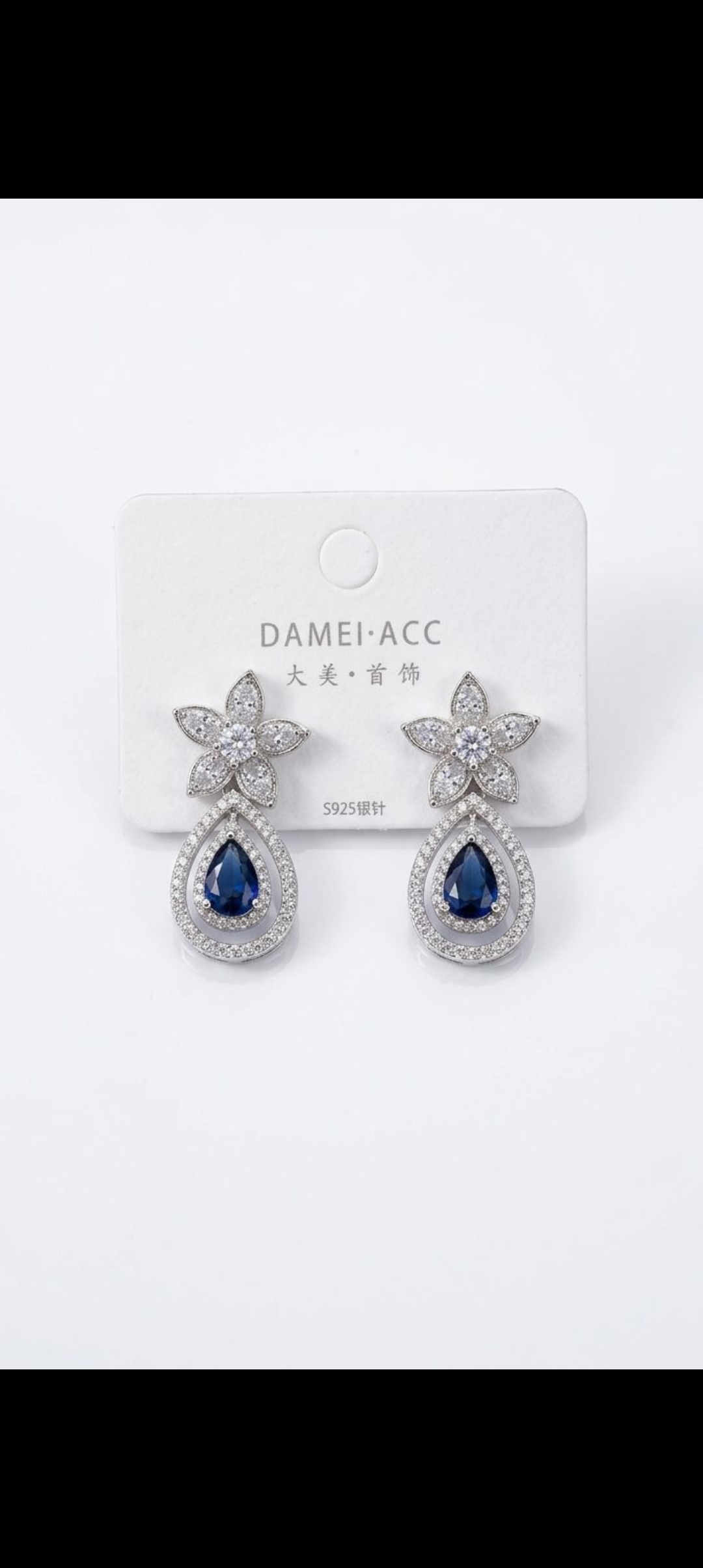Blue Sapphire Drop Earings