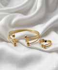 Hate tight bangles? Meet the open cuff✨️ Gold Plated Hand Cuff Ring