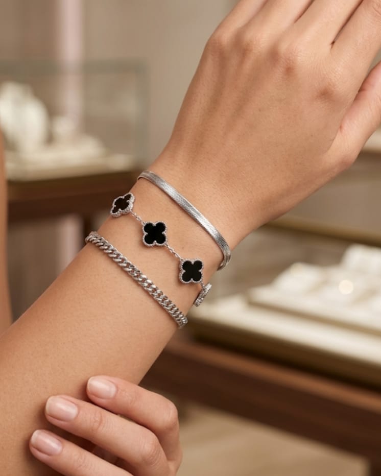 Elegant trio of silver bracelets ✨