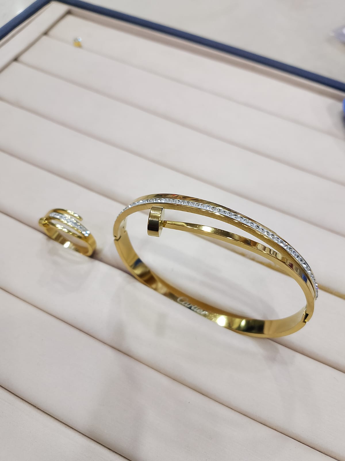 Triple Layer  Nail ring Bangle Bracelet  Stainless Steel Vintage Party Shiny Non-Tarnish Elegant