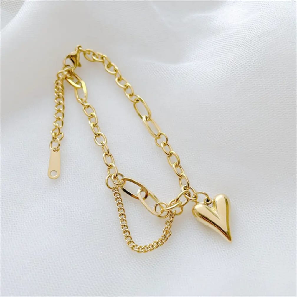 Golden Heart On A Sleek Chain