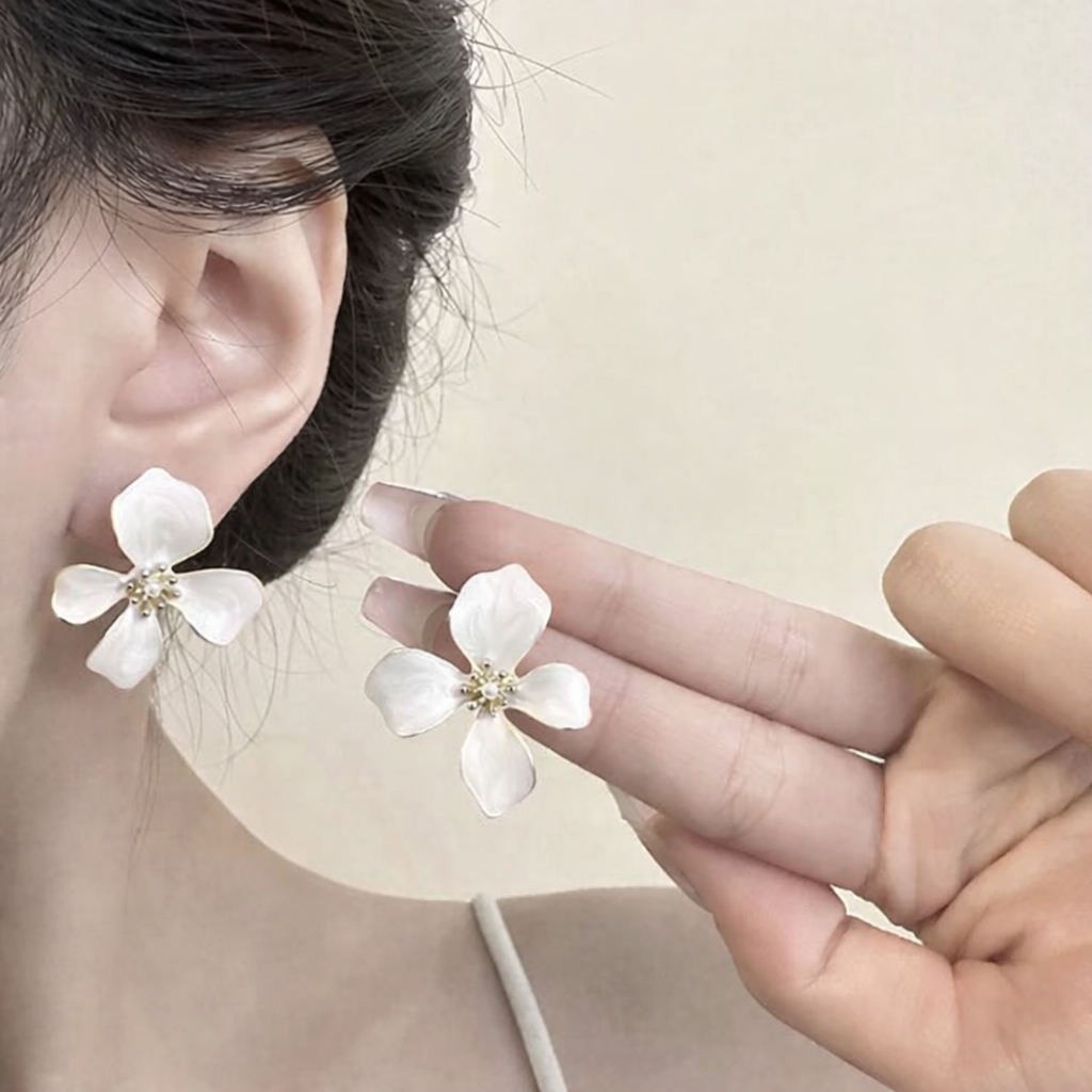 Floral Pearl Petal Earrings