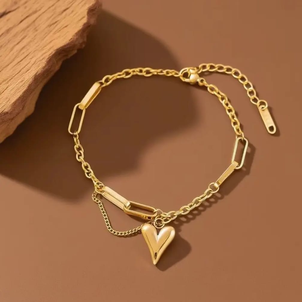 Golden Heart On A Sleek Chain