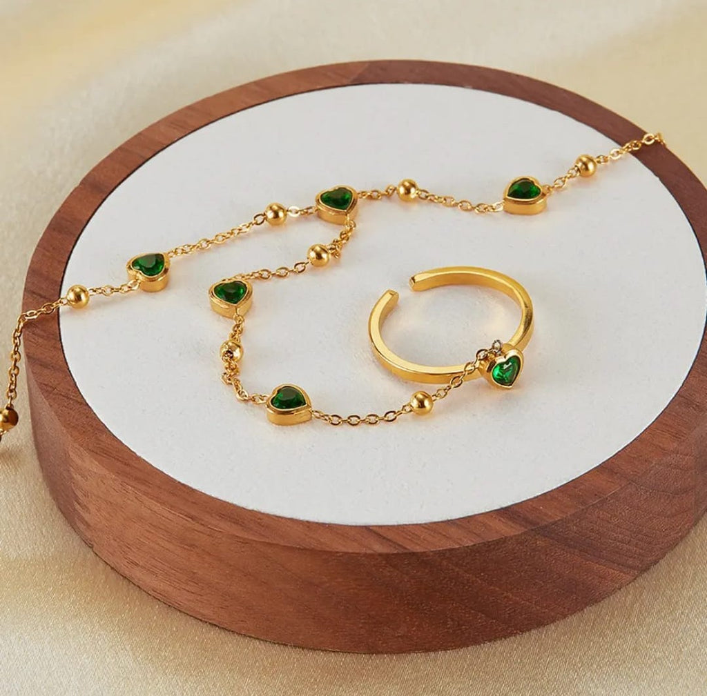 Green Hand Chain Bracelet