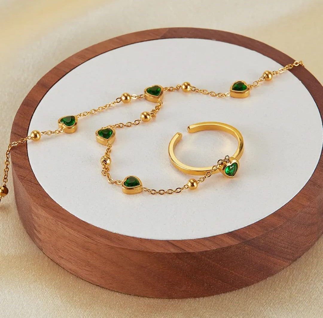 Green Hand Chain Bracelet