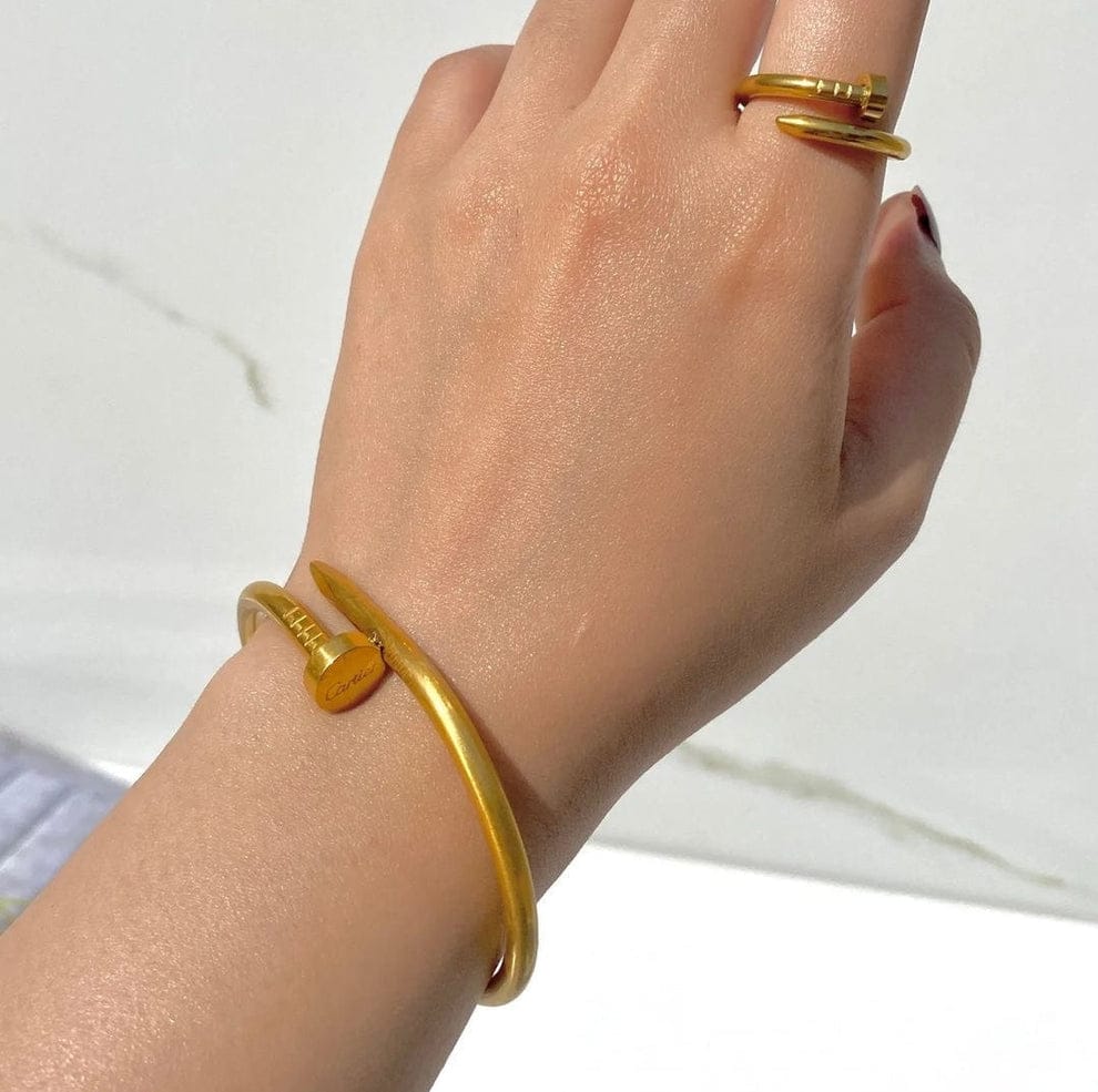 The Power Duo Your Wrist Needs💫Stainless Steel Ring Bangle Set
