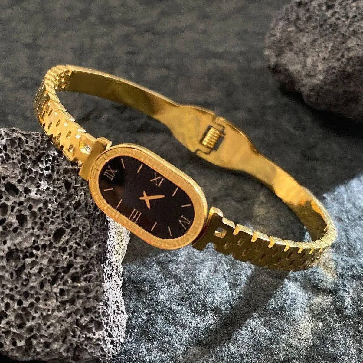 Fake Watch Bangle In Stainless Steel