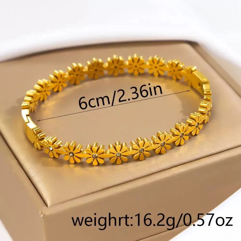 Stainless Steel Flower Bangle