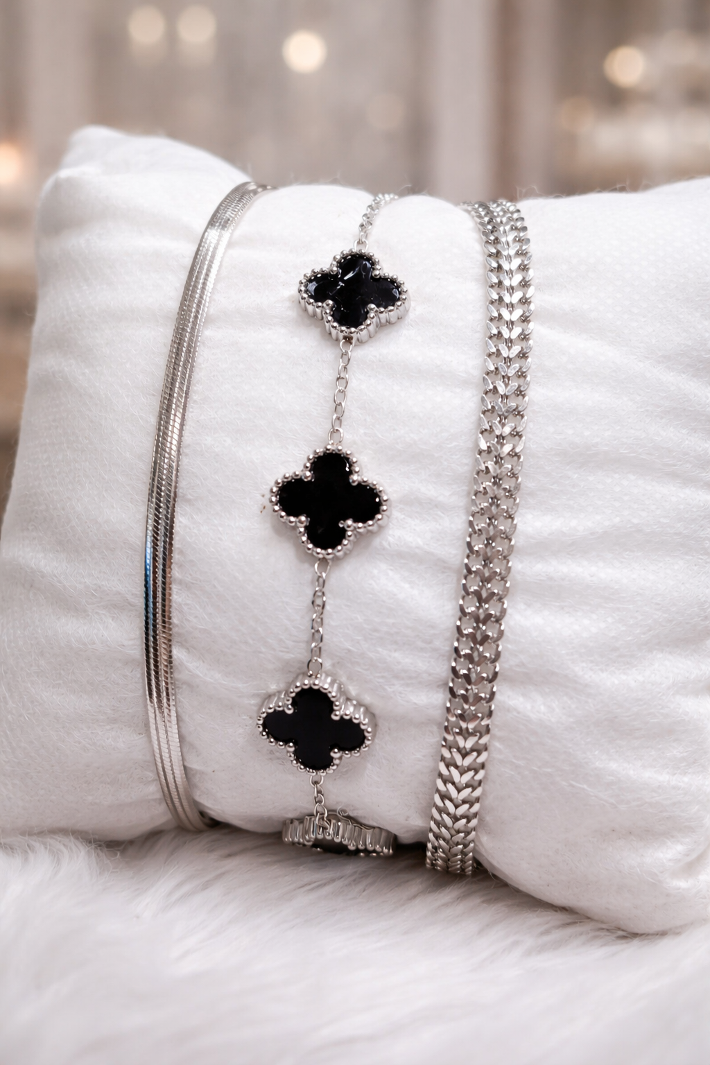Elegant trio of silver bracelets ✨
