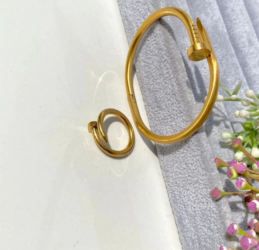 The Power Duo Your Wrist Needs💫Stainless Steel Ring Bangle Set