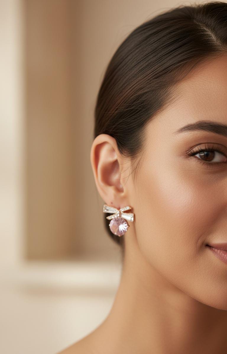 Elegant Bow Style Pearl Earing
