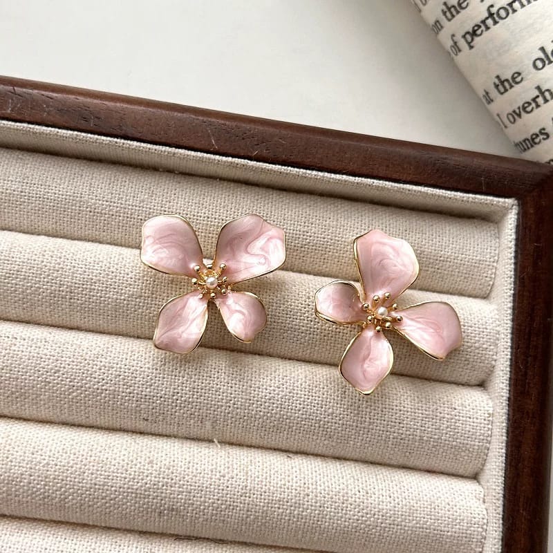 Floral Pearl Petal Earrings