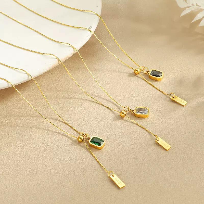 Retro Sqaure Stainless Steel Pendant