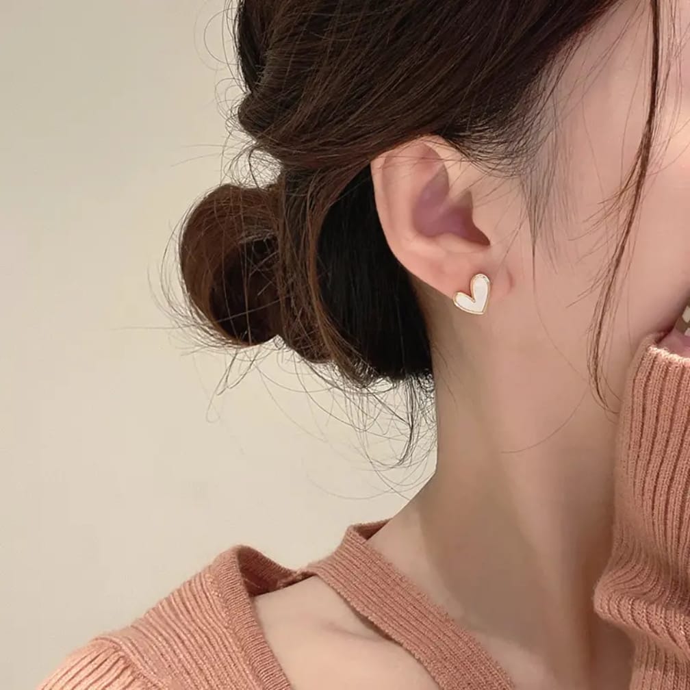 Korean Style Heart Tops - Perfect for Daily Wear & Gifting .... Stainless Steel earings