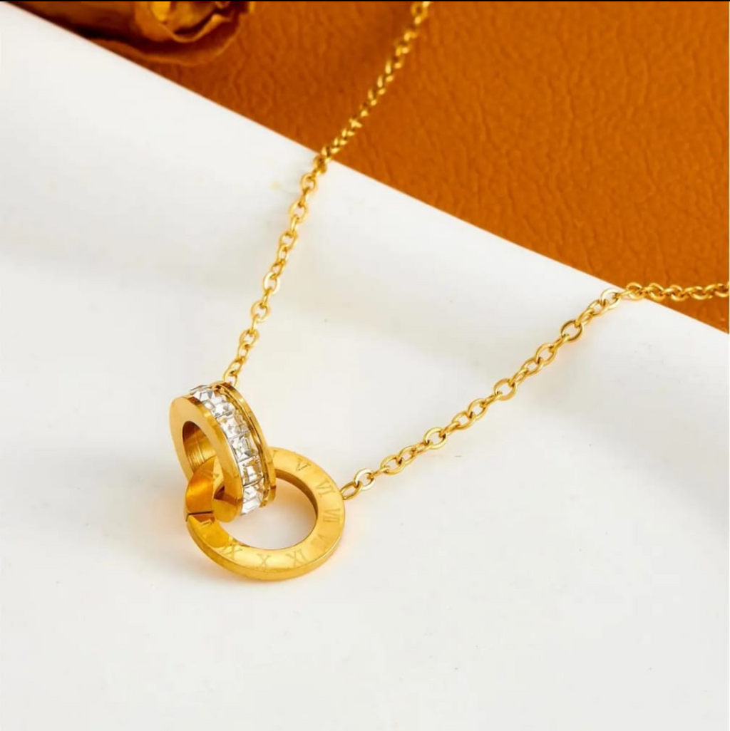 Double Circle Pendant Necklace